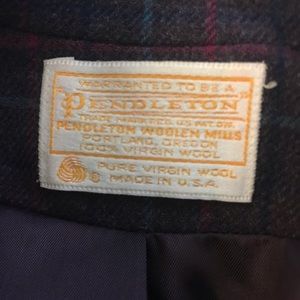 Pendleton purple plaid 90s wool blazer
